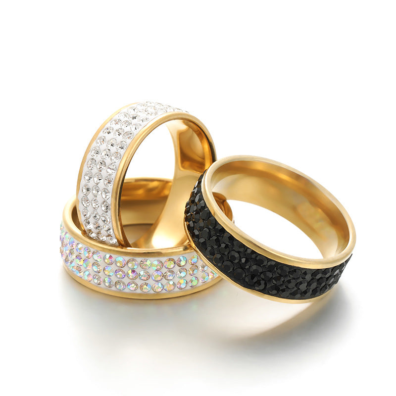 8mm 3-row Terracotta Bead Couple Rings For Women