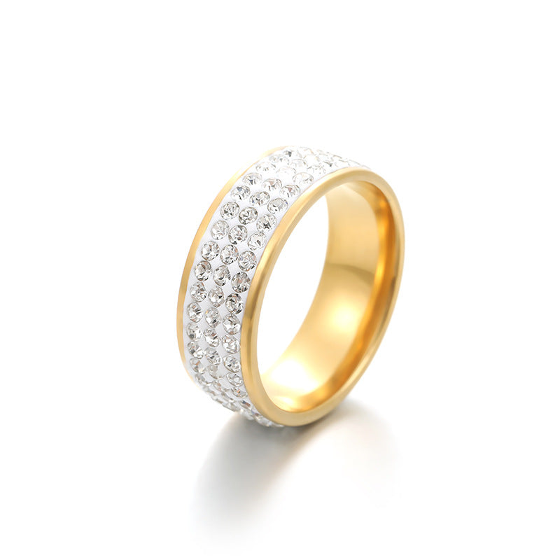 8mm 3-row Terracotta Bead Couple Rings For Women