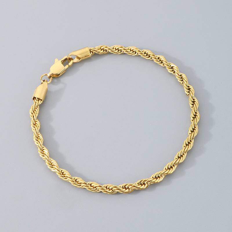 Hip-hop Trendy Braided Chain Couple Bracelet Accessory