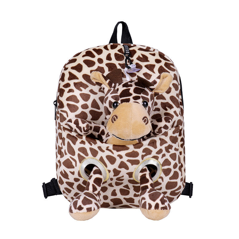 Cartoon Cute Plush Double Shoulders Kindergarten Backpack