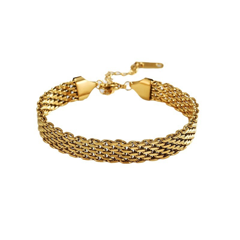 Women's Chain Bracelet Business Casual Golden Silver Metal Bracelet Jewelry