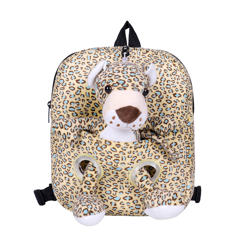 Cartoon Cute Plush Double Shoulders Kindergarten Backpack