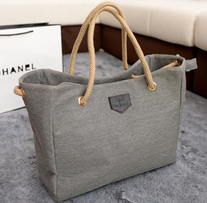 Canvas bag Korean version of the trend of simple shopping bags handbags shoulder mobile handbags