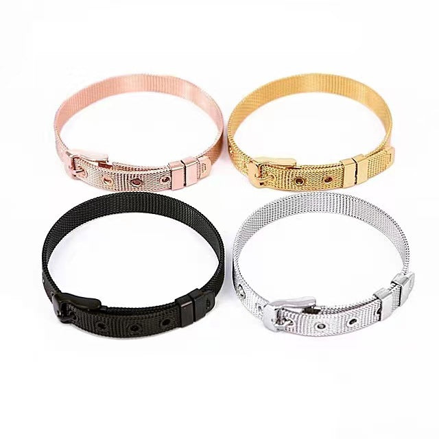 Gold-plated Mesh Bracelet, Fashionable Wrist Accessory For Men And Women