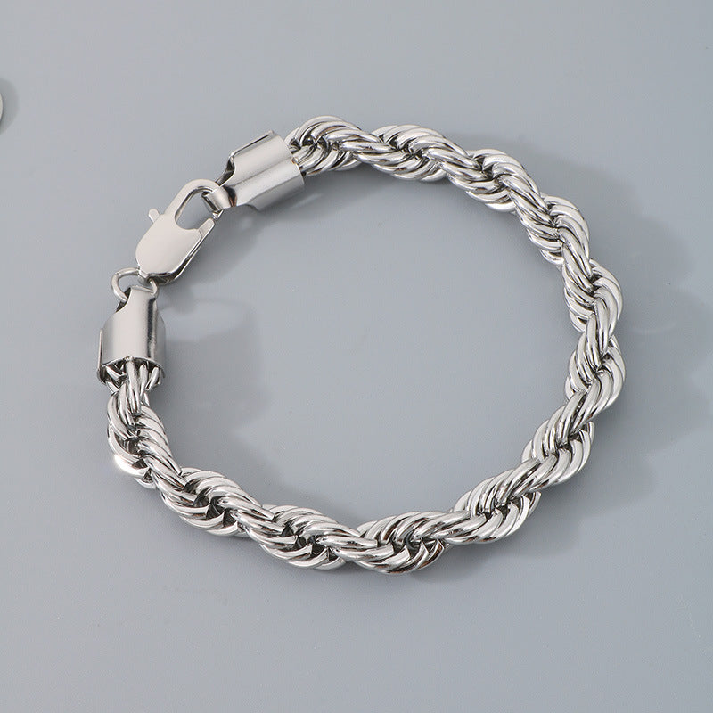 Hip-hop Trendy Braided Chain Couple Bracelet Accessory