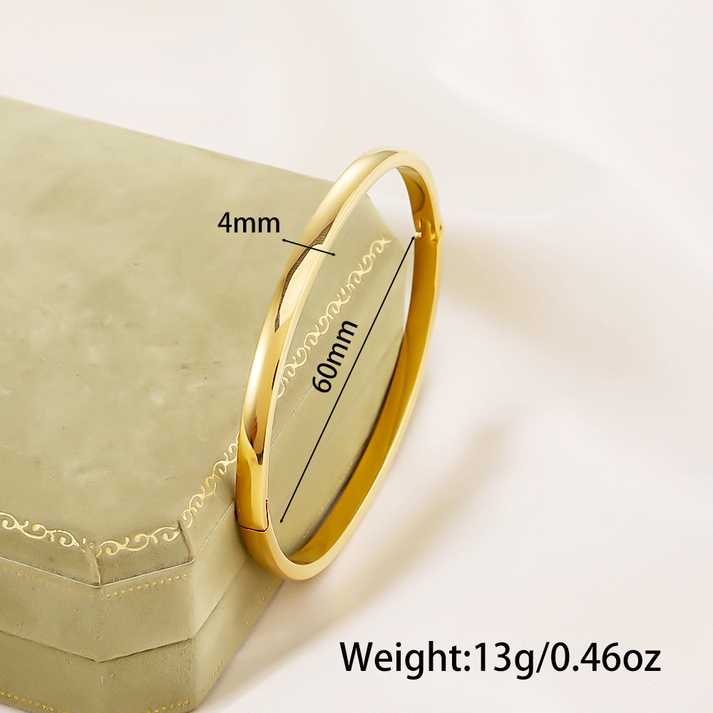 Fashionable And Minimalist Titanium Steel Bracelet With A Personalized Curved Design