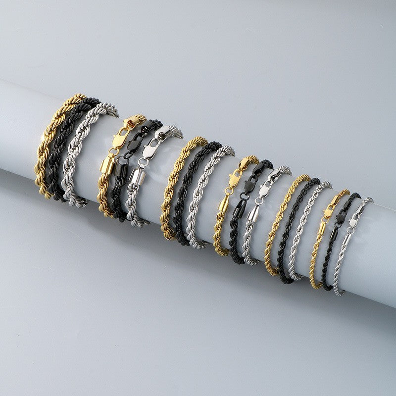 Hip-hop Trendy Braided Chain Couple Bracelet Accessory