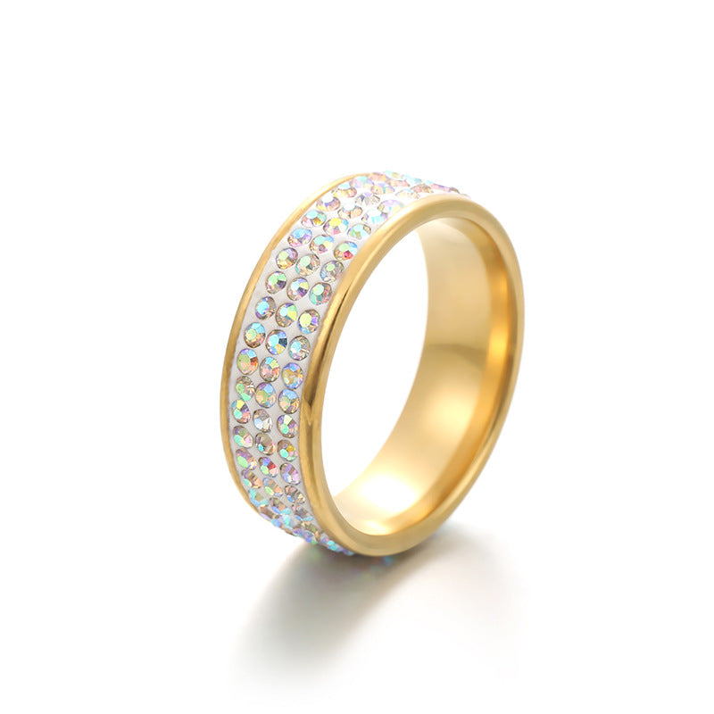 8mm 3-row Terracotta Bead Couple Rings For Women