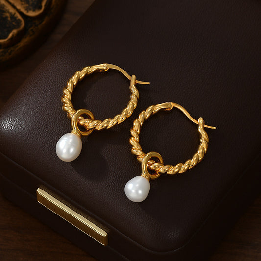 Enamel Oil-Drop Geometric Earrings Womens High-End Style