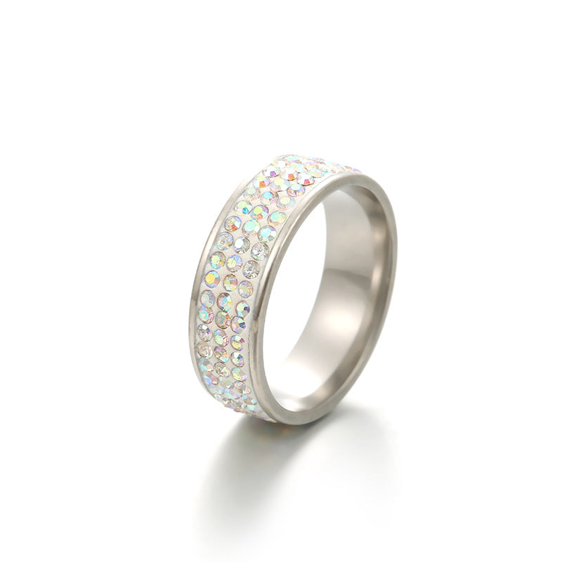 8mm 3-row Terracotta Bead Couple Rings For Women