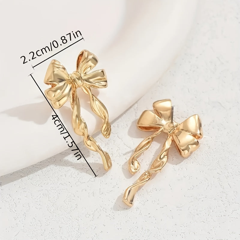 1 Pair Elegant Boho Style Bow Earrings For Women, Perfect For Daily Wear, Gatherings & Vacations, Ideal Thanksgiving Jewelry Gift