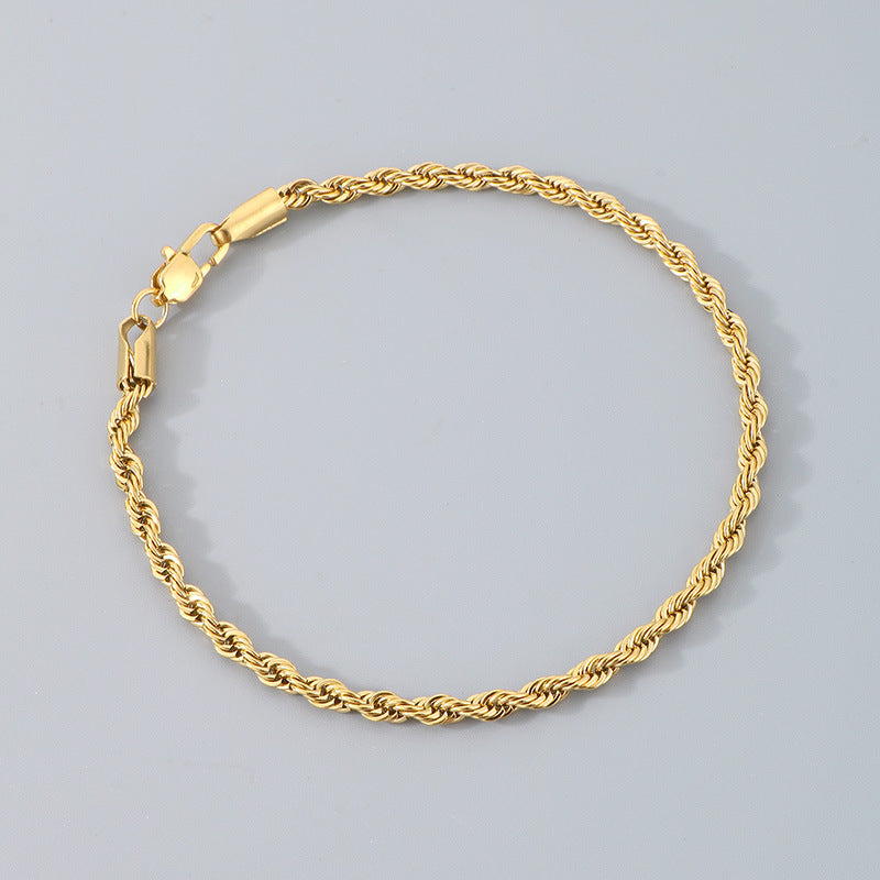 Hip-hop Trendy Braided Chain Couple Bracelet Accessory