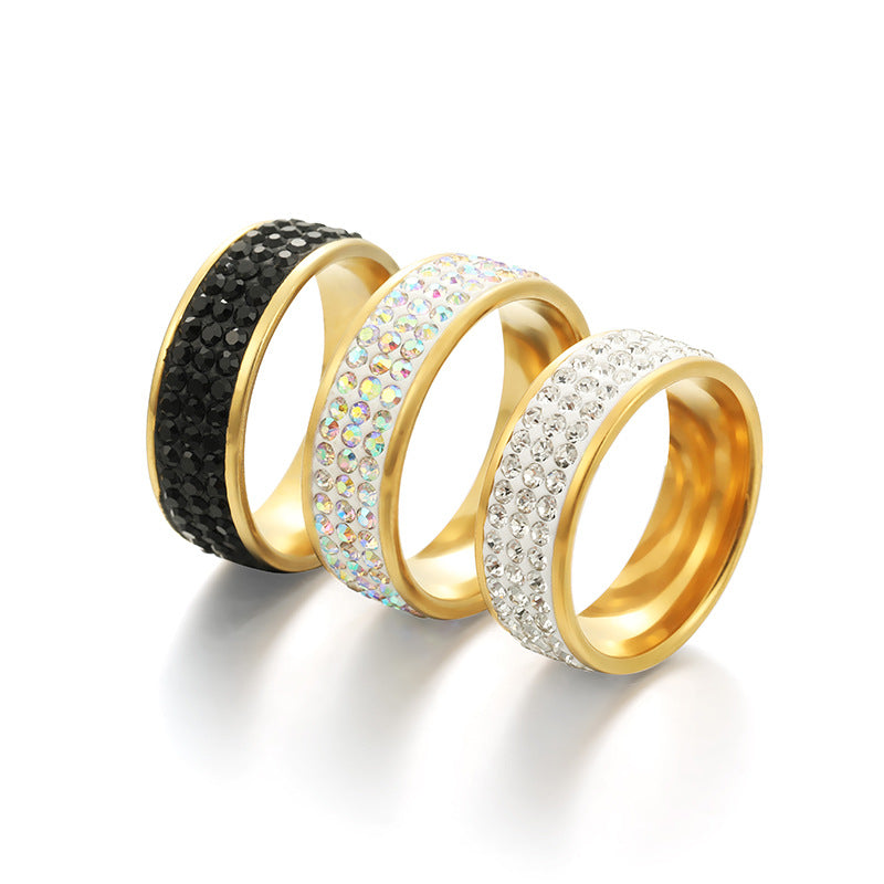 8mm 3-row Terracotta Bead Couple Rings For Women