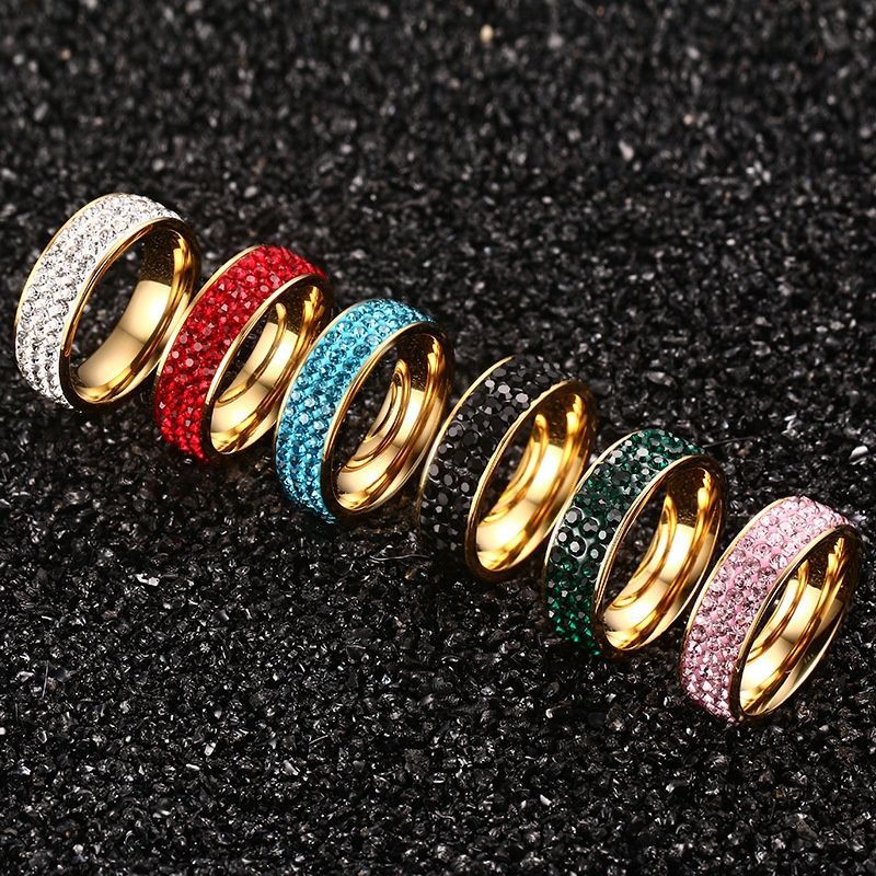 8mm 3-row Terracotta Bead Couple Rings For Women