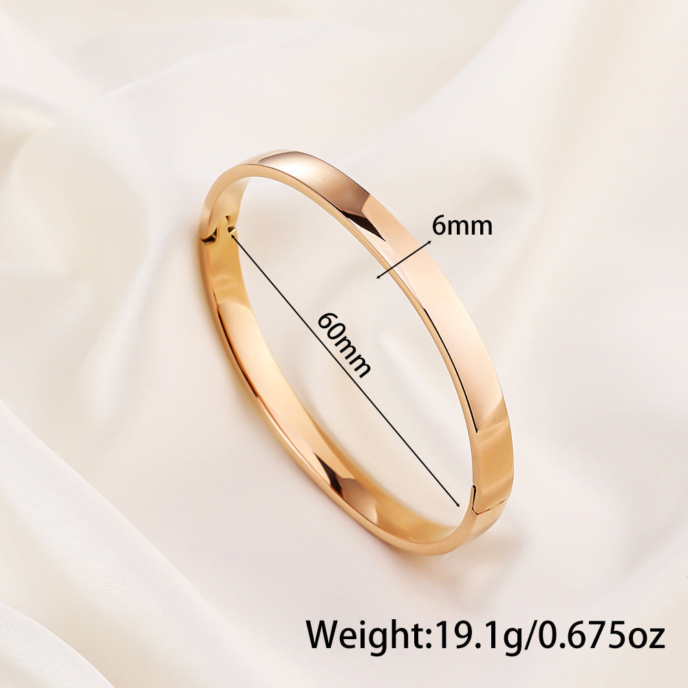 Fashionable And Minimalist Titanium Steel Bracelet With A Personalized Curved Design