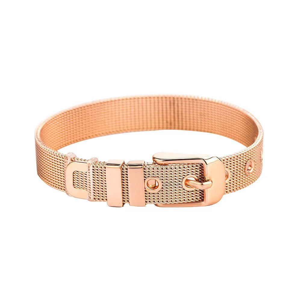 Gold-plated Mesh Bracelet, Fashionable Wrist Accessory For Men And Women