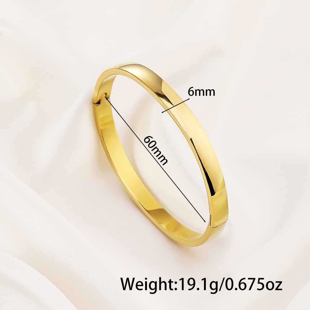 Fashionable And Minimalist Titanium Steel Bracelet With A Personalized Curved Design