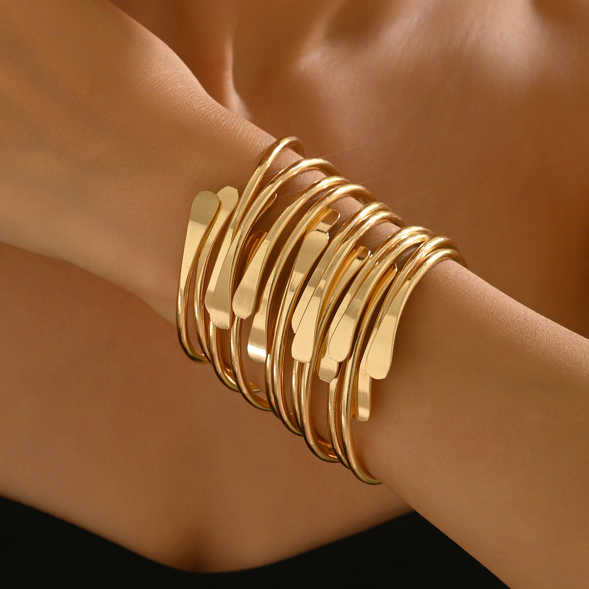 Exaggerated Bangle Bracelet Hollow-out Wristband